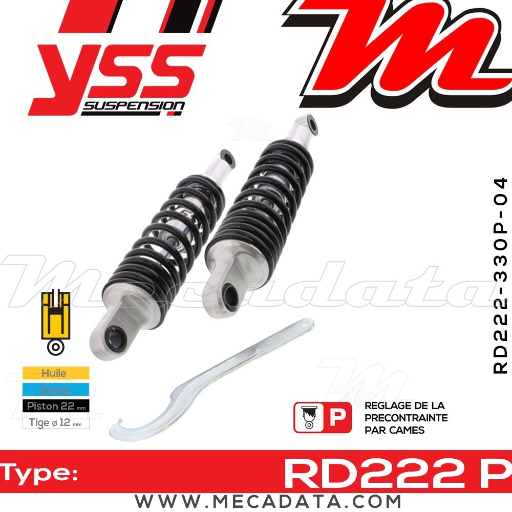 Amortisseur YSS RD222 P ~ BMW R 100 /7 (R100) ~ Annee 1976