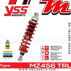 Amortisseur YSS MZ456 TRL ~ Yamaha XT 600 Z Tenere (1VJ) ~ Annee 1986 - 1987