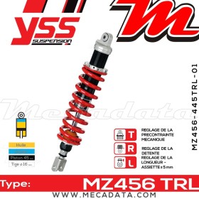 Amortisseur YSS MZ456 TRL ~ Kawasaki KLX 650 C (LX650C) ~ Annee 1995