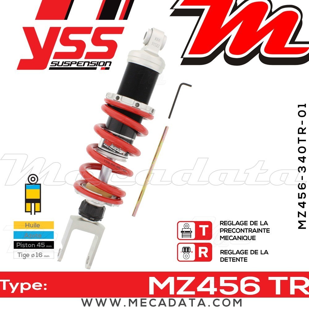 Amortisseur YSS MZ456 TR ~ Kawasaki ZZR 1100 D (ZXT10D) ~ Annee 1994