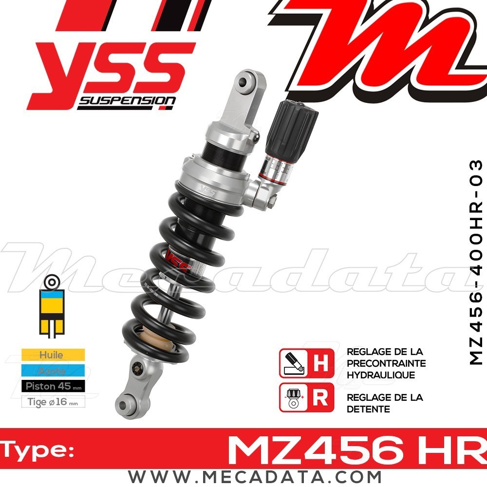 Amortisseur YSS MZ456 HRL ~ BMW R 1200 GS ABS (R12/K25) ~ Annee 2005