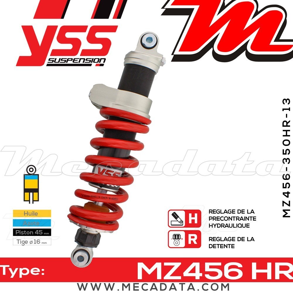 Amortisseur YSS MZ456 HR ~ Triumph Sprint 1050 ST ABS (215NA) ~ Annee 2006 - 2007