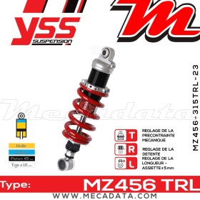 Amortisseur YSS MZ456 TRL ~ Triumph Speed Triple 900 (T300B) ~ Annee 1994