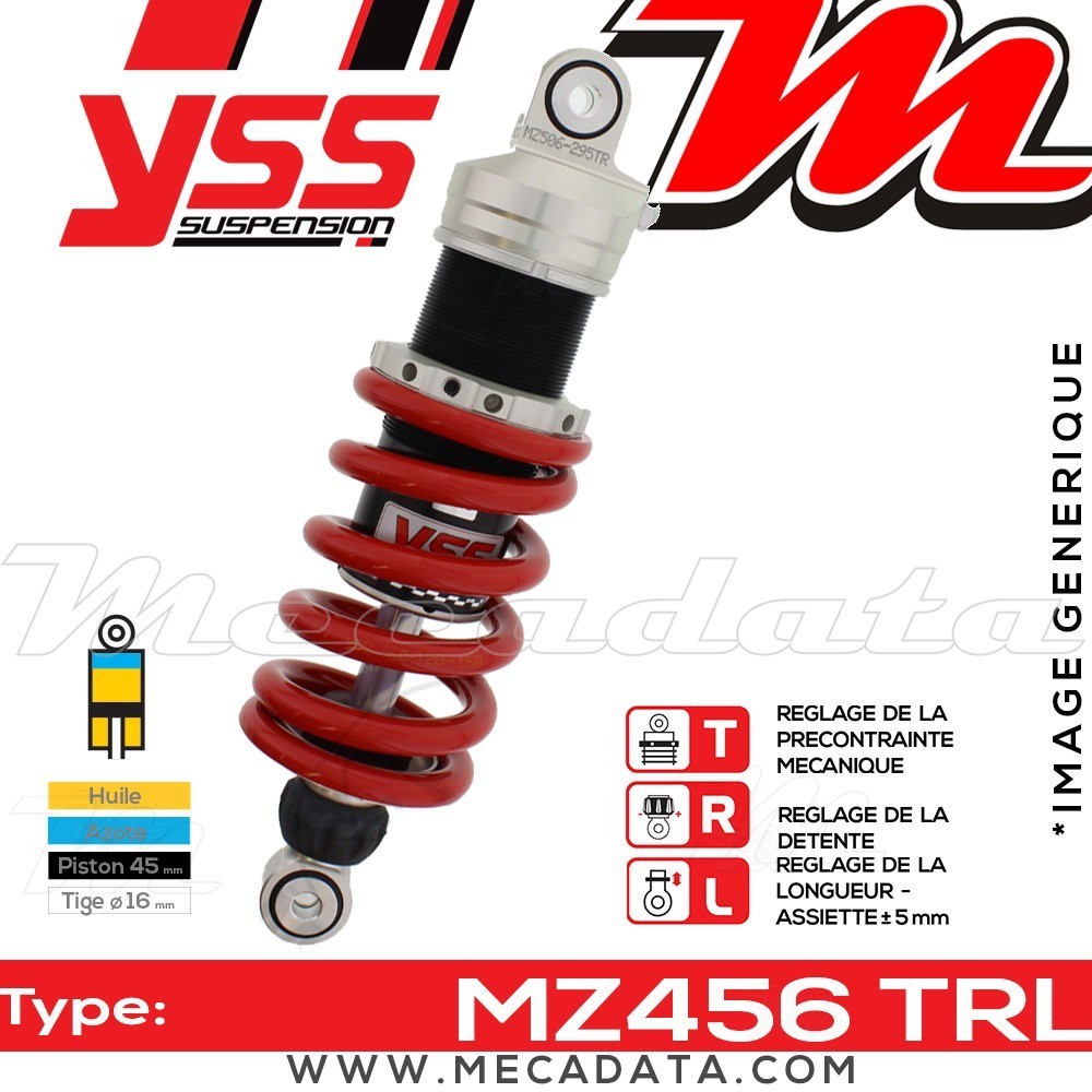 Amortisseur YSS MZ456 TRL ~ Ducati Monster 696 (M500AA/M501AA/M509AA) ~ Annee 2010