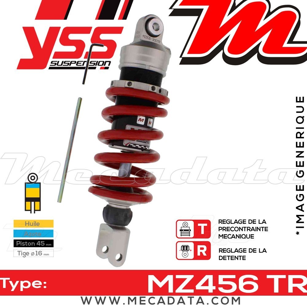 Amortisseur YSS MZ456 TR ~ Suzuki GSX 600 FU (AJ3113) ~ Annee 2001