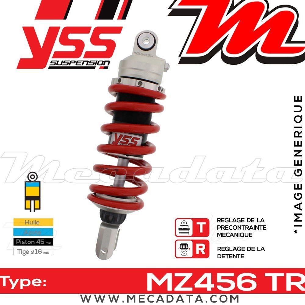 Amortisseur YSS MZ456 TR ~ Suzuki GSX 1100 G (GV74A) ~ Annee 1994 - 1996