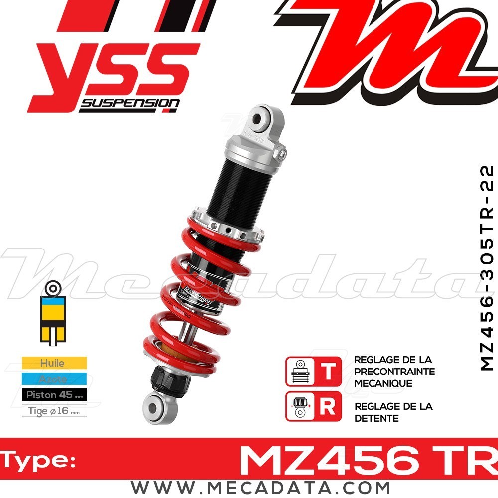 Amortisseur YSS MZ456 TR ~ Yamaha YZF-R1 1000 (RN126) ~ Annee 2006