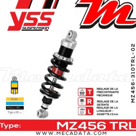 Amortisseur YSS MZ456 TRL ~ Honda CBR 600 F (PC35A) ~ Annee 2000