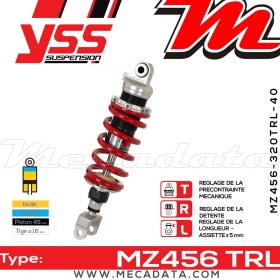 Amortisseur YSS MZ456 TRL ~ Kawasaki GPZ 900 R (ZX900A) ~ Annee 1989