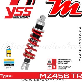 Amortisseur YSS MZ456 TR ~ Kawasaki Z 750 S (ZR750JKA) ~ Annee 2005