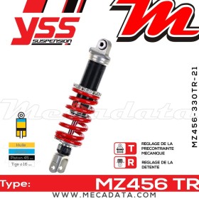 Amortisseur YSS MZ456 TR ~ Kawasaki ZX-6R 636 C (ZX636CCA) ~ Annee 2006