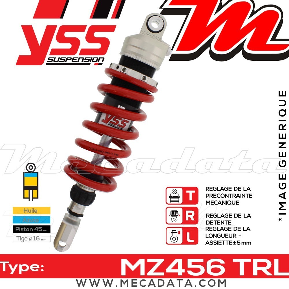 Amortisseur YSS MZ456 TRL ~ Kawasaki ZX-9R 900 B (ZX900B) ~ Annee 1996
