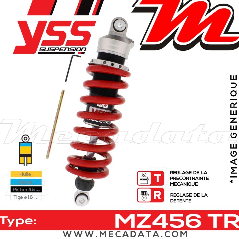 Amortisseur YSS MZ456 TR ~ Triumph Sprint 955 ST (T695AB) ~ Annee 2002