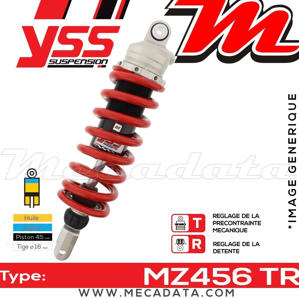 Amortisseur YSS MZ456 TR ~ Suzuki GSX-R 750 (GR7DB) ~ Annee 1996