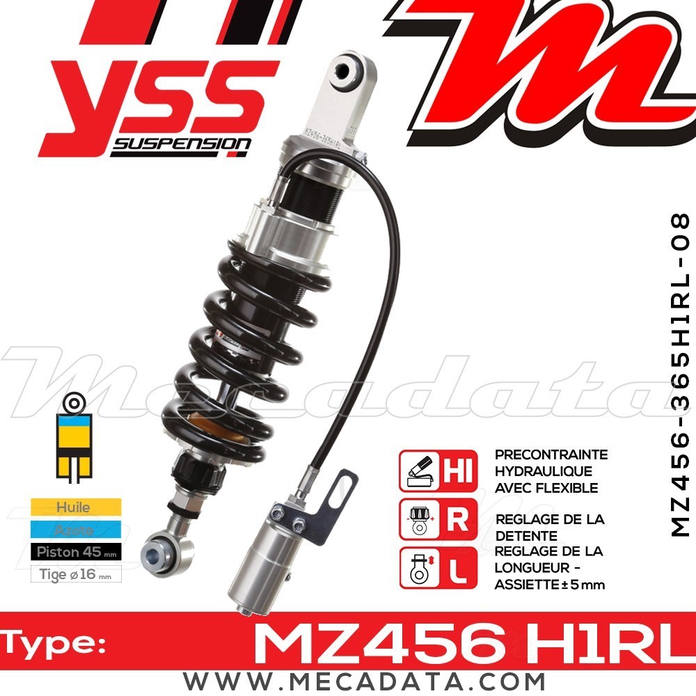 Amortisseur YSS MZ456 H1R ~ BMW R 1150 RS (R22/R11RT) ~ Annee 2004 - 2005