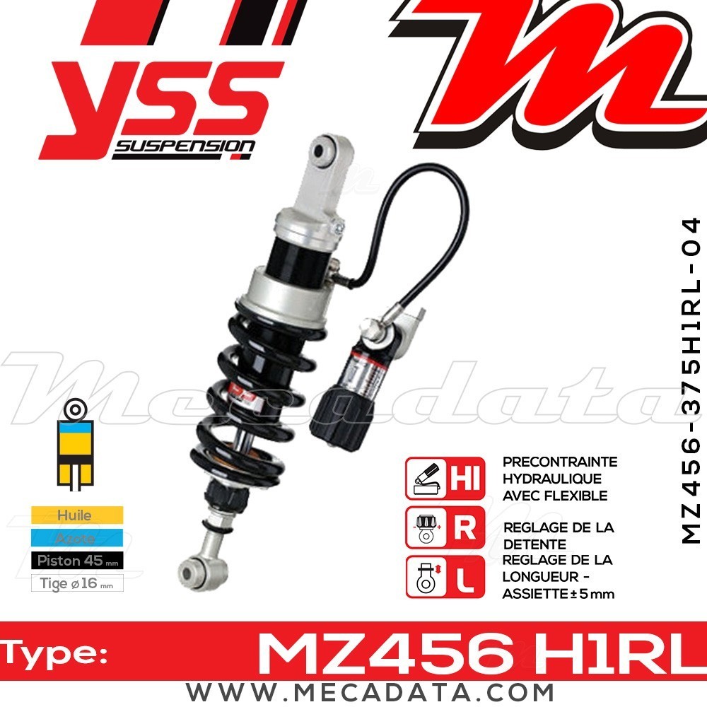 Amortisseur YSS MZ456 H1R ~ BMW R 1200 RT ABS (R12T/K26) ~ Annee 2005
