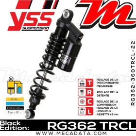 Amortisseur YSS RG362 TRC ~ Triumph Scrambler 865 EFI (986MG2) ~ Annee 2016 - 2017