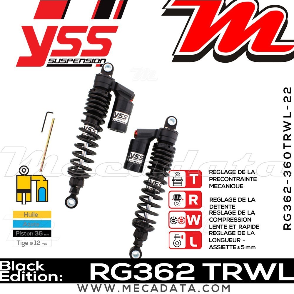 Amortisseur YSS RG362 TRW ~ Triumph Thruxton 865 (986ME) ~ Annee 2004 - 2005