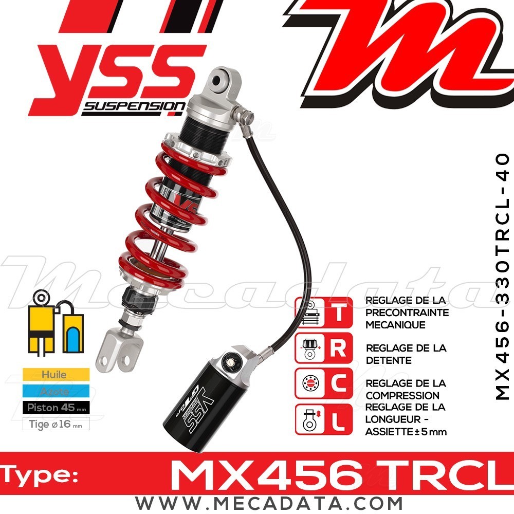 Amortisseur YSS MX456 TRC ~ Yamaha Tracer 900 MT-09 ABS (RN29F) ~ Annee 2015