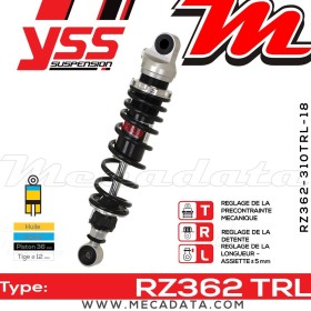 Amortisseur YSS RZ362 TRL ~ Yamaha XJ 750 (41Y) ~ Annee 1984 - 1985