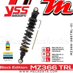 Amortisseur YSS MZ366 TRL ~ BMW K 100 RS 16V ABS (100/K589VV) ~ Annee 1992