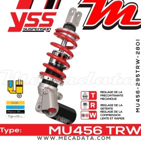 Amortisseur YSS MU456 TRW ~ Ducati Scrambler 800 Full Throttle ABS (K100AA/K102AA) ~ Annee 2016