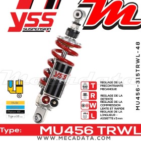 Amortisseur YSS MU456 TRW ~ Kawasaki ZX-10R 1000 J (ZXT00JJA) ~ Annee 2014