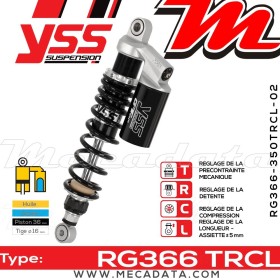 Amortisseur YSS RG366 TRC ~ Harley Davidson XR 1200 X (LD6) ~ Annee 2010