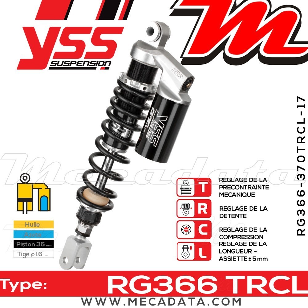 Amortisseur YSS RG366 TRC ~ Honda CB 1100 F Bol d'Or (SC11) ~ Annee 1983 - 1984
