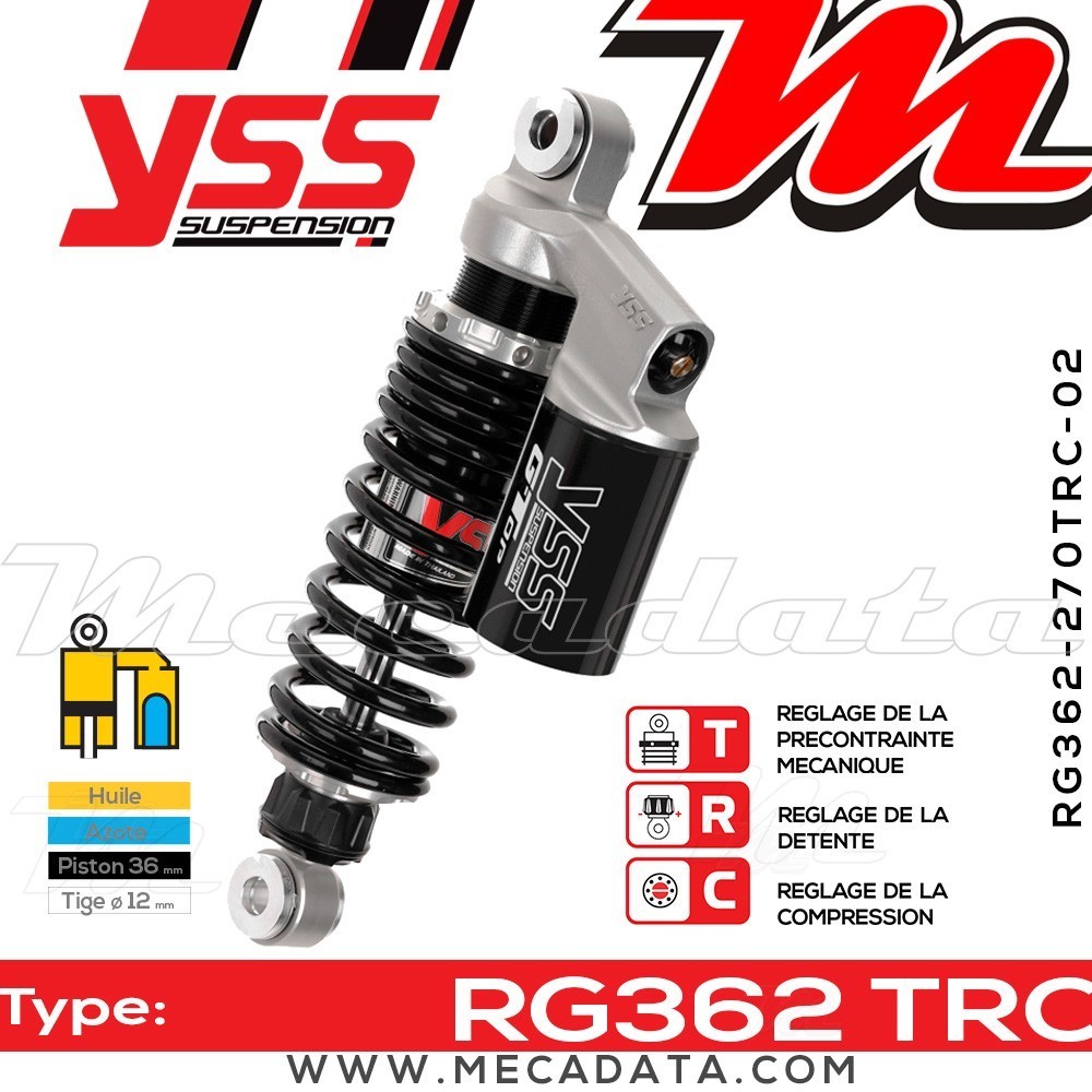 Amortisseur YSS RG362 TRC ~ Suzuki LS 650 F Savage (NP41B) ~ Annee 1989 - 1990