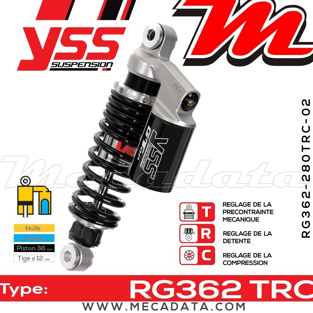 Amortisseur YSS RG362 TRC ~ Suzuki VZ 800 Marauder (AF1112) ~ Annee 2003