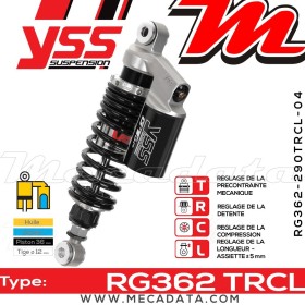 Amortisseur YSS RG362 TRC ~ Harley Davidson XLH 883 Sportster (CAM) ~ Annee 2002
