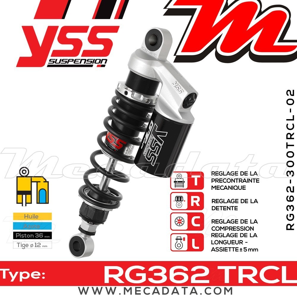 Amortisseur YSS RG362 TRC ~ Suzuki GT 750 (GT750) ~ Annee 1973