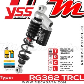 Amortisseur YSS RG362 TRC ~ Suzuki GZ 250 Marauder (AR1211) ~ Annee 2001