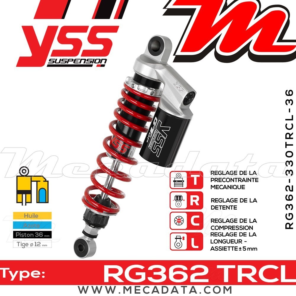 Amortisseur YSS RG362 TRC ~ Honda CB 400 SF Super Four (NC31) ~ Annee 1993