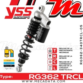 Amortisseur YSS RG362 TRC ~ Kawasaki ZL 600 A Eliminator (ZL600A) ~ Annee 1986