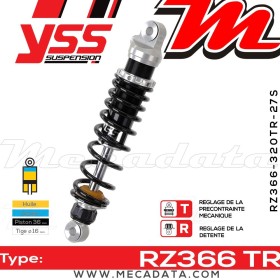 Amortisseur YSS RZ366 TR ~ Harley Davidson XLH 883 Sportster Deluxe (CFM) ~ Annee 1989