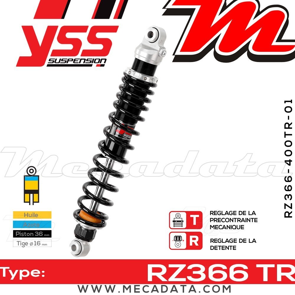 Amortisseur YSS RZ366 TR ~ Harley Davidson VRSCR 1130 Street-Rod (HCZ) ~ Annee 2006