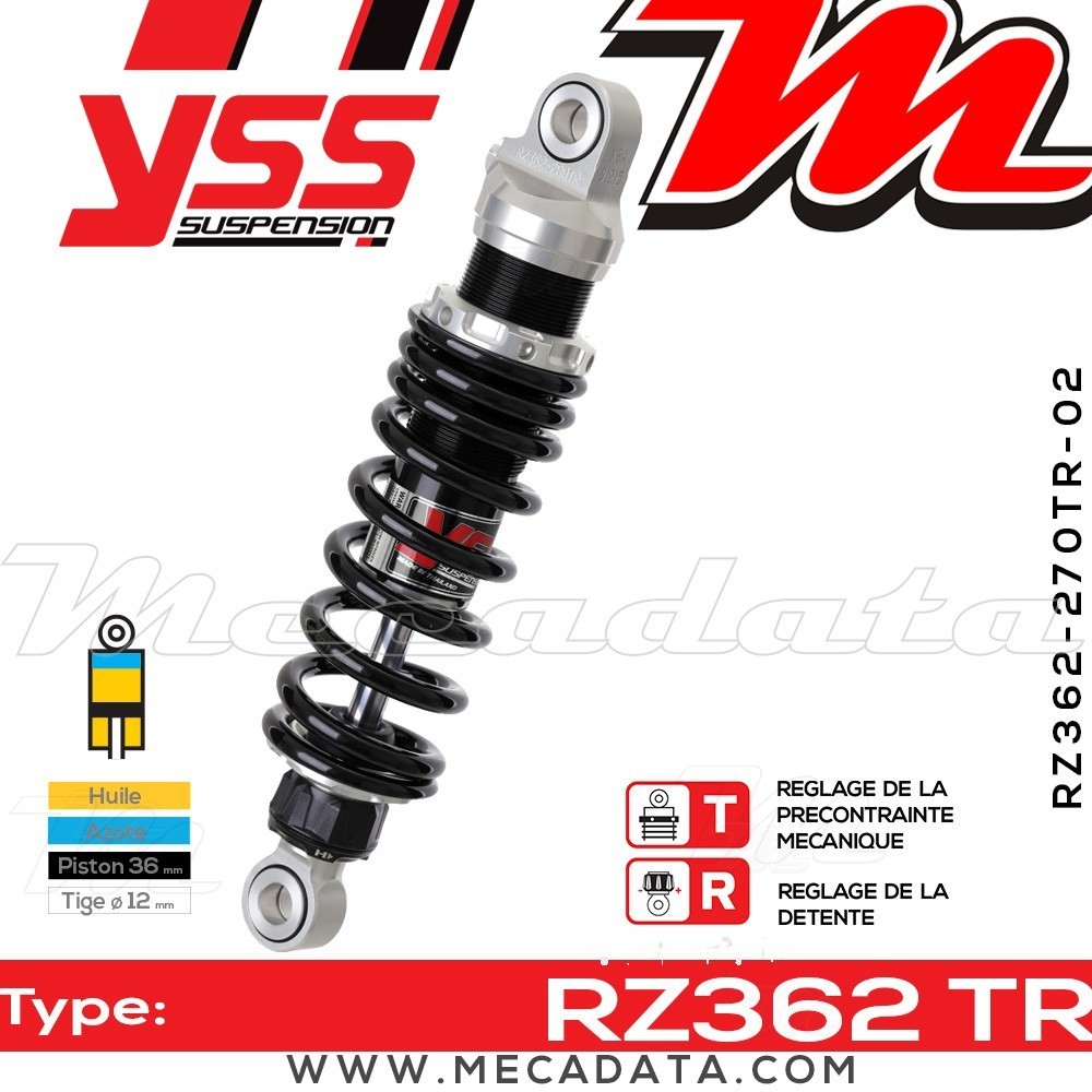 Amortisseur YSS RZ362 TR ~ Suzuki LS 650 P Savage (NP41B) ~ Annee 1989 - 1990