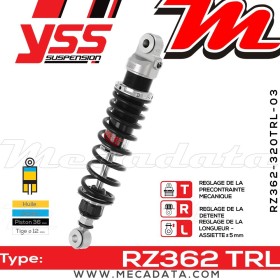 Amortisseur YSS RZ362 TRL ~ Suzuki GNX 250 E (NJ42A) ~ Annee 1982