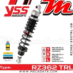 Amortisseur YSS RZ362 TRL ~ Moto Guzzi V35 350 Custom (PL350) ~ Annee 1982 - 1986