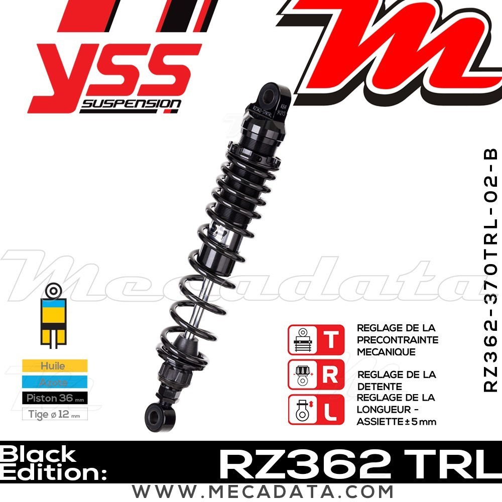 Amortisseur YSS RZ362 TRL ~ Moto Guzzi NTX 350 (LA) ~ Annee 1987 - 1992