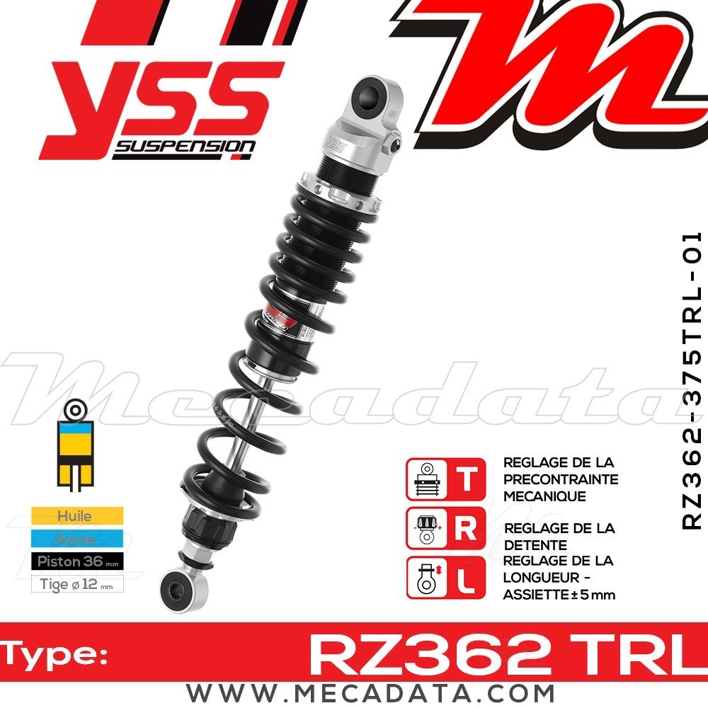 Amortisseur YSS RZ362 TRL ~ Honda CBX 750 F (RC17) ~ Annee 1984 - 1985