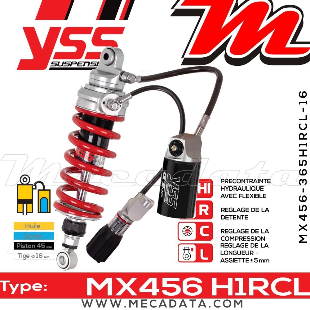 Amortisseur YSS MX456 H1R ~ Kawasaki KLZ 1000 B Versys ABS (LZT00BBA) ~ Annee 2016