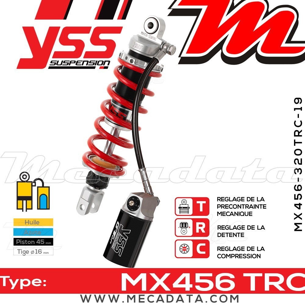Amortisseur YSS MX456 TRC ~ Cagiva Mito 125 (8P) ~ Annee 1994