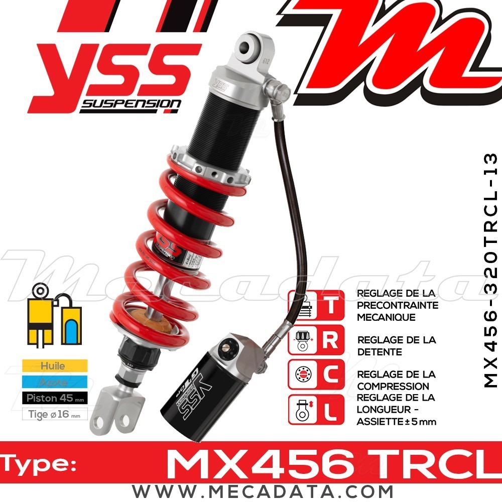 Amortisseur YSS MX456 TRC ~ Kawasaki Ninja EX 300 A Special Edition (EX300AADA) ~ Annee 2014 - 2015