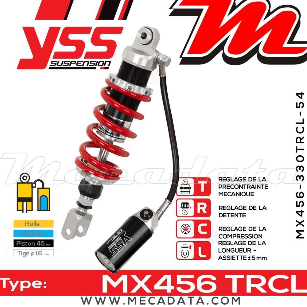 Amortisseur YSS MX456 TRC ~ Yamaha Tracer 900 MT-09 ABS (RN29F) ~ Annee 2015