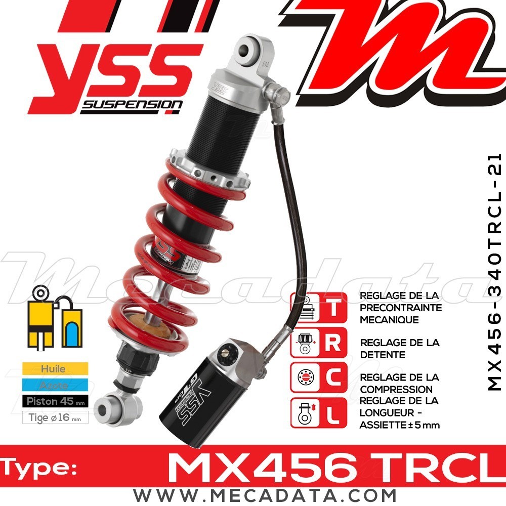 Amortisseur YSS MX456 TRC ~ Suzuki DL 650 A V-Strom ABS (B11121) ~ Annee 2007