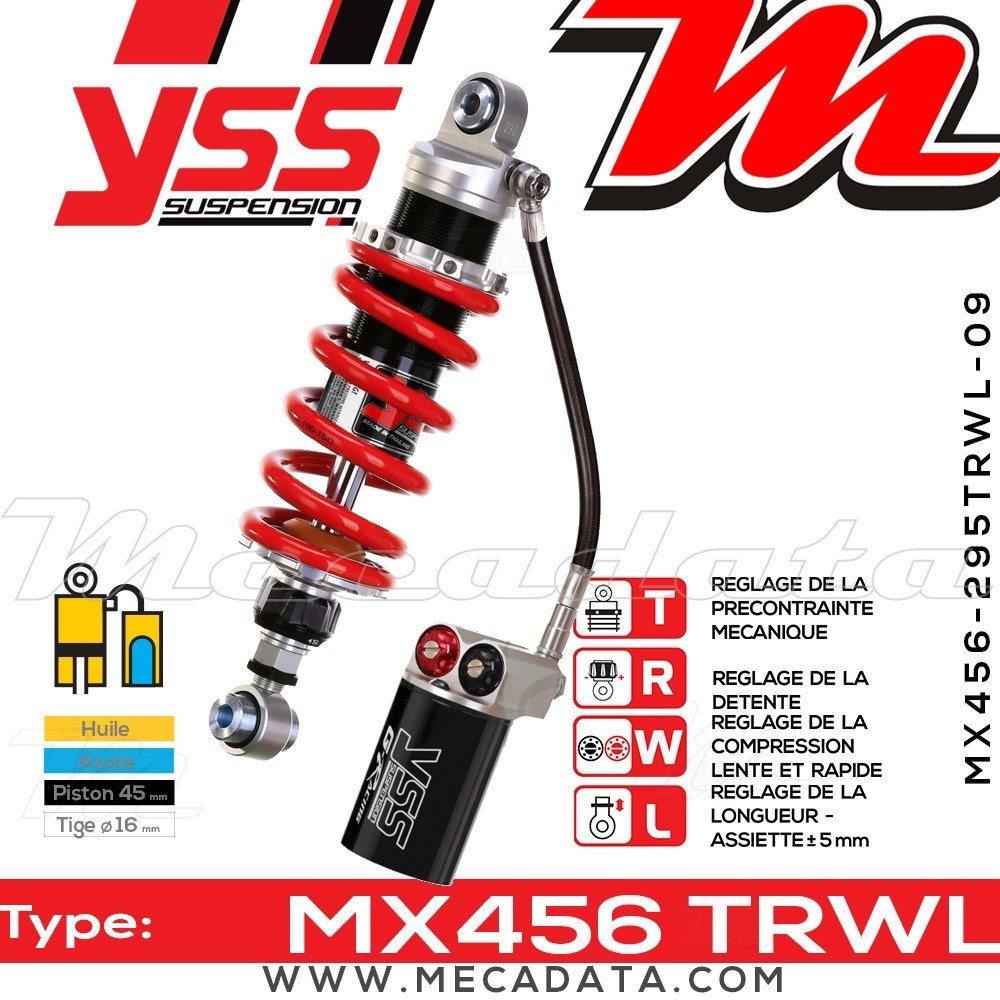 Amortisseur YSS MX456 TRW ~ Honda CBR 600 RR (PC40A) ~ Annee 2007