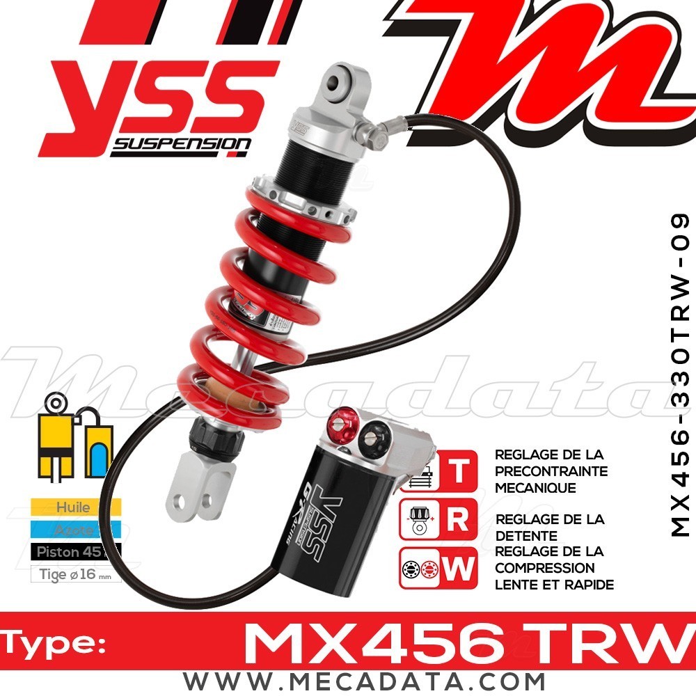 Amortisseur YSS MX456 TRW ~ Kawasaki ZX-9R 900 C (ZX900CCA) ~ Annee 1998